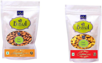 

Shree BABAJI Salted Almond(Badam) Fried + Salted Cashew(Kaju) Fried {200 Grams each} Assorted Nuts(400 g, Box)