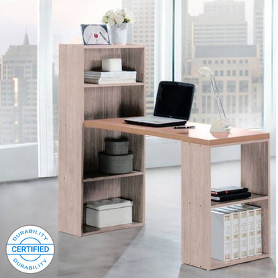 Woodness Chicago Engineered Wood Office Table(Free Standing, Finish Color - Grey Oak)