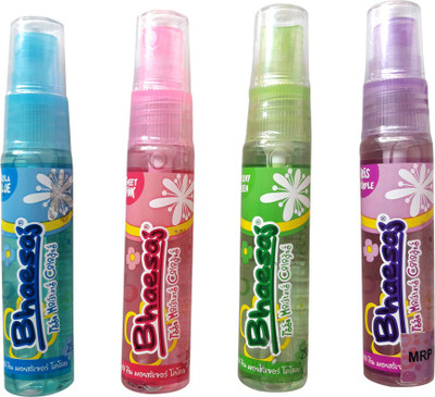 

Bhaesaj Sweet Pink- Freshy Green-Viola Blue & Iris Purple perfumed body mist cologne spray for Women Combo of 4 Body Mists Perfume - 20 ml(For Women)