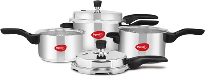 Pigeon Special Combi Pack 2 L, 3 L, 5 L Induction Bottom Pressure Cooker & Pressure Pan(Stainless Steel)