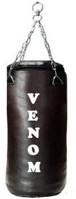 

Venom 3.5 Feet Long, SRF- ECONOMIC Material, Black Color, Unfilled with Hanging Chain Hanging Bag(3.5, 42 kg)