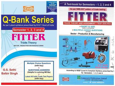FITTER Trade Theory And Assignment / Test + Q-Bank Series Fitter Sem 1-4 - ENGLISH ITI (Set Of 2 Books)