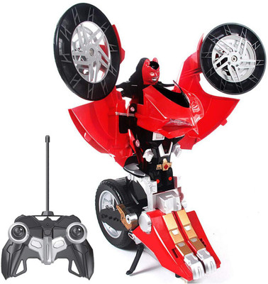 

TULLY RC Rechargeable Transformers One Button Transforming Autobot Bike, Red(Multicolor)