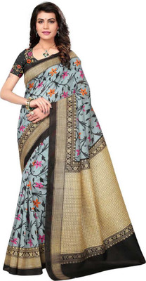 Kanooda Prints Self Design Bollywood Silk Blend Saree(Multicolor)