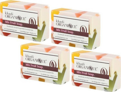 

khadi organique HANDMADE MIX FRUIT SOAP WITH ESSENTIAL OIL 500 GM PACK OF 4 (500 g, Pack of 4)(400 g, Pack of 4)