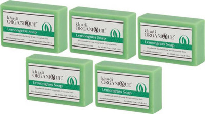 

khadi organique HANDMADE LEMONGRASS SOAP WITH ESSENTIAL OIL 625 GM PACK OF 5 (625 g, Pack of 5)(625 g, Pack of 5)