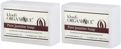

khadi organique HANDMADE JASMINE SOAP WITH ESSENTIAL OIL - (250 g, Pack of 2)(250 g, Pack of 2)