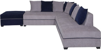 EVOK Apollo Fabric 5 Seater Sofa(Finish Color - Grey/Blue, DIY(Do-It-Yourself))