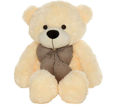 

Zahuu 3 Feet Stuffed Spongy Huggable Cute Teddy Bear with Neck Bow (Beige) - 91 cm(Beige)