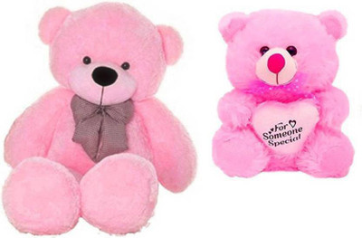 

THE HIGH THINKING TOYS Combo Offer Pack of Two Super Extra Large Pink Teddy Bear 5 Feet & Teddy Bear with I Love You Heart 40 Cm For Someone Special - 152 cm(Pink)