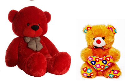 

Arvel two combo pack red teddy 3 feet /2feet broun teddy bear /hug able teddy bear/ lovely teddy bear/ high quality teddy bear /sweet and soft teddy bear - 121.4 cm(Red, broun)