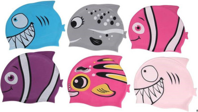 

Authfort Animal Textured Children Swimming cap-Multicolor Swimming Cap(Multicolor, Pack of 6)