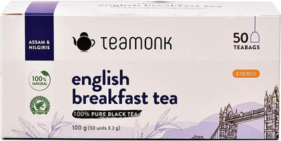 

Teamonk Global English Breakfast Tea, 50 Teabags | 100% Natural | No Additives Black Tea Bags(50 Bags, Tetrapack)