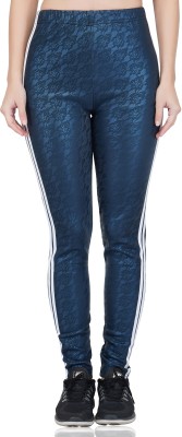iSweven Striped Women Blue Tights