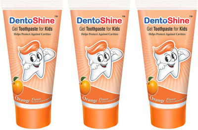 

Dentoshine Gel Toothpaste for Kids - Orange (Pack of 3) - 80g each Toothpaste(80 g, Pack of 3)