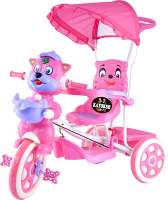 

kayoksh BABY TRICYCLE FOR KIDS WITH FRONT OR BACK BASKET WITH CANOPY AND PARENT HANDLE OR MUSICAL TRICYCLE PINK COLOR KIDS TRICYCLE RECOMMENDED TRICYCLE FOR BABY GIRL OR TRICYCLE FOR BABY BOY OR TRICYCLE FOR TODDLER GIRL OR TRICYCLE FOR TODDLER BOY RECOMM