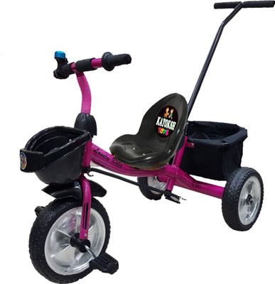 

kayoksh BABY TRICYCLE FOR KIDS WITH FRONT OR BACK BASKET AND PARENT HANDLE PINK COLOR KIDS TRICYCLE RECOMMENDED TRICYCLE FOR BABY GIRL OR TRICYCLE FOR BABY BOY OR TRICYCLE FOR TODDLER GIRL OR TRICYCLE FOR TODDLER BOY RECOMMENDED FOR TODDLER 1,2,3,4,5 YEAR