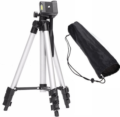 

BUY SURETY Portable STYLIST 3110 Mobile & Camera Tripod with Mobile Clip Holder Bracket, 360 Â° Horizontal and 90 Â° Vertical Swivel with 3-Way Head, with Grip for Head Adjustment Tripod(Silver & Black, Supports Up to 1500 g)