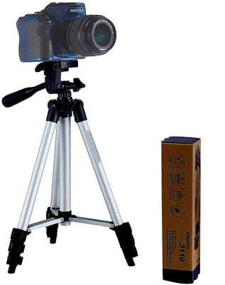 

BUY SURETY NEW ARRIVAL 3110 Mobile & Camera Tripod with Mobile Clip Holder Bracket, 360 Â° Horizontal and 90 Â° Vertical Swivel with 3-Way Head, with Grip for Head Adjustment Tripod(Silver & Black, Supports Up to 1500 g)