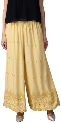 SriSaras Flared Women Beige Trousers