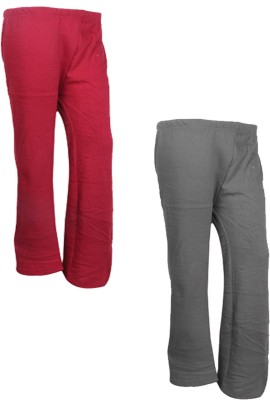 IndiWeaves Relaxed Women Red, Grey Trousers