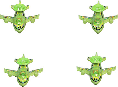 

AutoVHPR Set of 4 Small Green Plane with a Light at the Back for Small Children(Green)