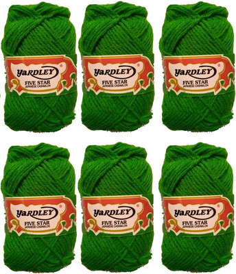 

yardley Hand Knitting Art Craft Soft Fingering Crochet Hook Yarn, Needle Knitting Thread For Wool Ball Hand Knitting Art Craft Soft Fingering Crochet Hook Yarn, Needle Knitting Thread Dyed Parrot Green Color Pack Of 6