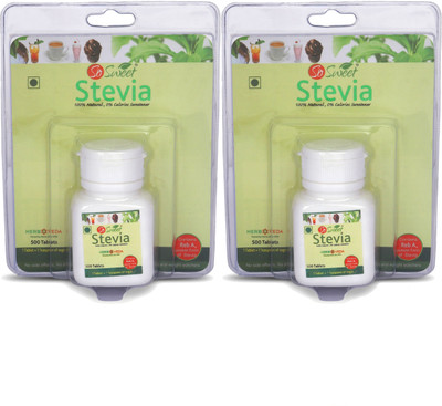 

SO SWEET Stevia 1000 Stevia Tablets 100% Natural Sweetener - Sugarfree Sweetener(1000 Tablets, Pack of 2)