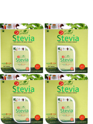 

SO SWEET Stevia 100% Natural Sweetener - Sugarfree, 400 Tablets Sweetener(400 Tablets, Pack of 4)