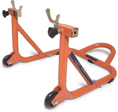 GrandPitstop Free Chain Cleaning Brush Blue with Rear Paddock Stand - Black/Orange Color Combo