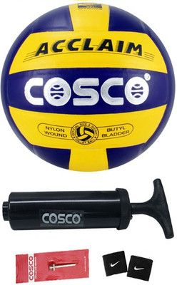 

Cosco Combo of , 1 Acclaim Volley, 1 Volley Pump, 1 Pair Wrist Band, 1 Needle Volleyball - Size: (Pack of 1, Yellow