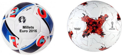 

MILLETS EURO & KARASAVA FOOTBALL COMBO IN FIFA WORLD CUP Football - Size: (Pack of 2, Multicolor, White;blue;red