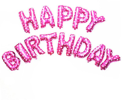

Ziggle Printed Happy Birthday 13 letter Pink Foil Balloon(Multicolor, Pack of 1)