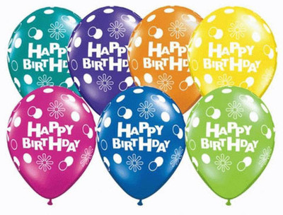 

WAMA RETAILS Printed 12 inch High Quality 25 Pcs Happy Birthday Printed LED Balloons Balloon(Multicolor, Pack of 25)