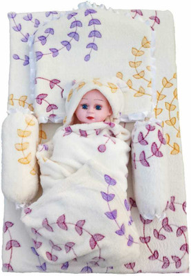 

baby castle Velvet Bedding Set(half white)