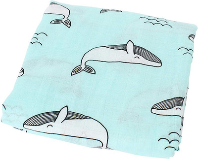 

Shumee Animal  Swadding Baby Blanket(Microfiber, Blue