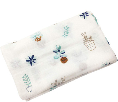 Shumee Floral  Swadding Baby Blanket(Microfiber, White