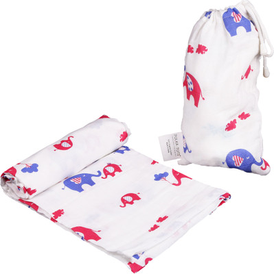 

Polka Tots Printed, Animal  Swadding Baby Blanket(Cotton, White
