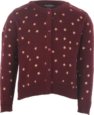 

One Friday Baby Girls Button Cardigan, Wine