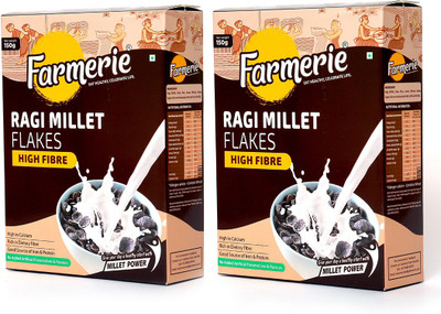 

Farmerie Ragi Millet Flakes High Fibre 150gm pack of 2(300 g, Box, Pack of 2)