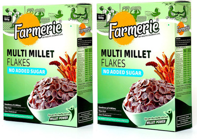 

Farmerie Multi Millet Flakes No added Sugar 150gm pack of 2(300 g, Box, Pack of 2)