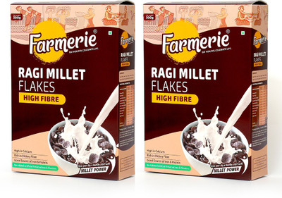 

Farmerie Ragi Millet Flakes High Fibre 300gm pack of 2(600 g, Box, Pack of 2)