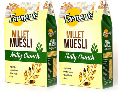

Farmerie Millet Muesli Nutty Crunch 400gm pack of 2(800 g, Box, Pack of 2)