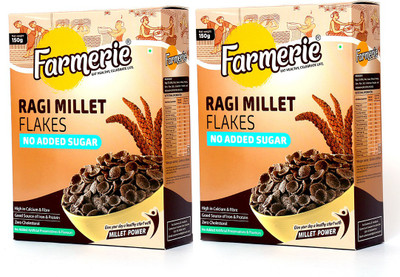 

Farmerie Ragi Millet Flakes No added sugar 150gm pack of 2(300 g, Box, Pack of 2)