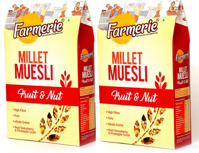 

Farmerie Millet Muesli Fruit & Nut 400gm pack of 2(800 g, Box, Pack of 2)