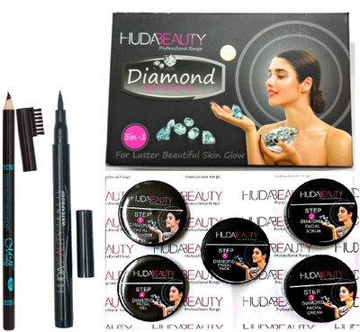 

MN GIRLS PACK WITH WATERPROOF EYE BROW PENCIL,WATERPROOF EYE LINER WITH LUSTER BEAUTIFUL SKIN DIAMOND FACIAL KIT PACK(Set of 3)