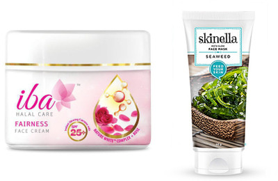 

iba halal Fairness Cream and SEAWEED INSTA GLOW FACE MASK combo(Set of 2)