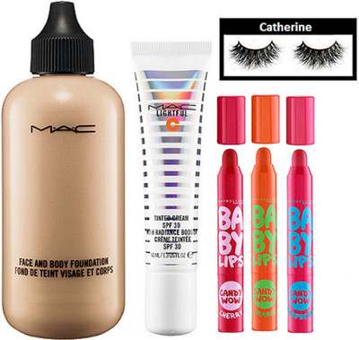 

catherine eyelashes, face and body foundation, lightful tinted cream, Baby lip balm (pack of 3)(Set of 3)
