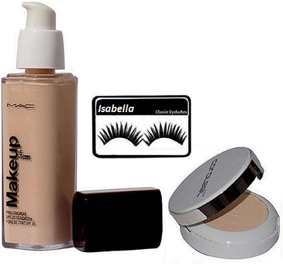 

ISABELLA Eyelashes & Mac Make Up Pro long Wear Foundation & Color Bar Compact(Set of 3)