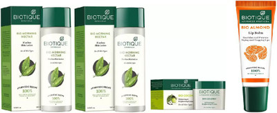 

BIOTIQUE BIO Morning Nectar Flawless Skin Moisturizer, Coconut Whitening & Brightening Cream , LIP BALM(Set of 4)